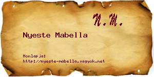 Nyeste Mabella névjegykártya
